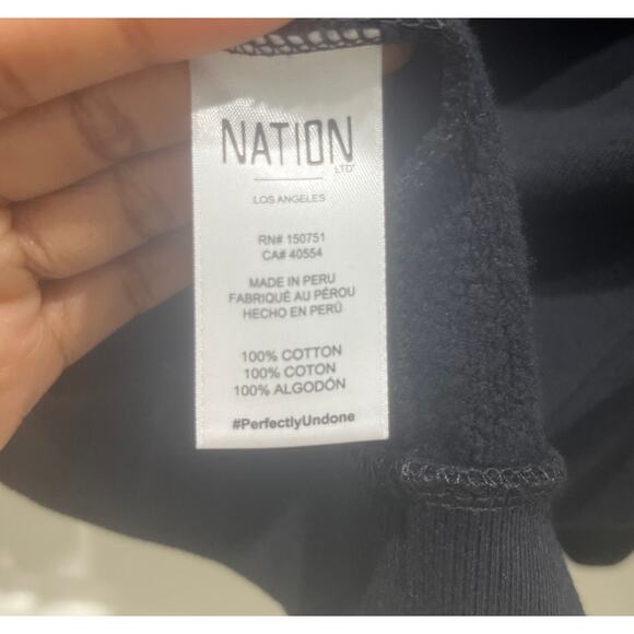 NWT Nation Black High Neck Sweatshirt with Back Cut Out  Sz M - Picture 4 of 7